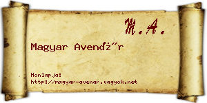Magyar Avenár névjegykártya